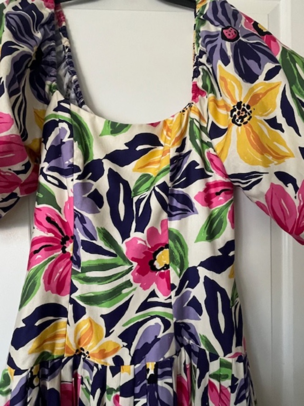 80s Victor Costa for Saks Fifth Avenue Floral Drop Waist Maxi Dress Sz M/L Party - Picture 7 of 13